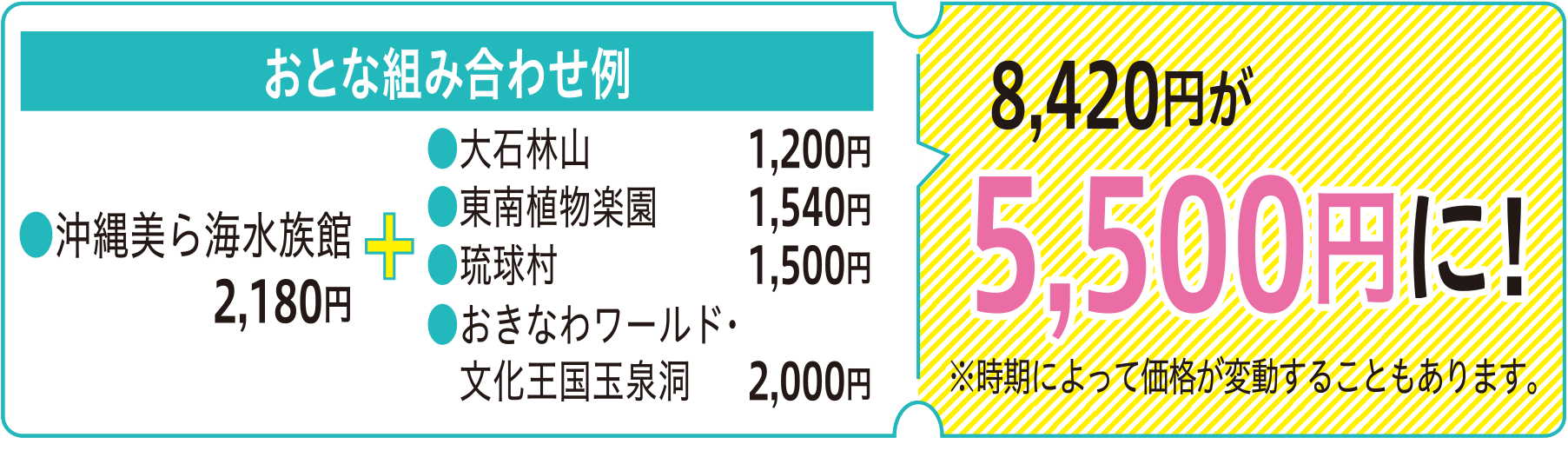 美ら海とくとく5パスお得な組み合せ例