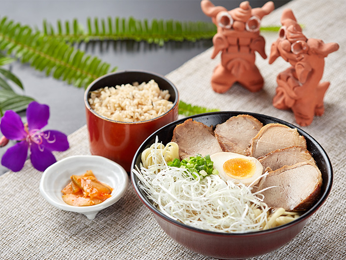 Enjoy our two most popular items in one meal with 「20 meals a day only, Thick slice pork of Agu pork Soba」， ¥1700.