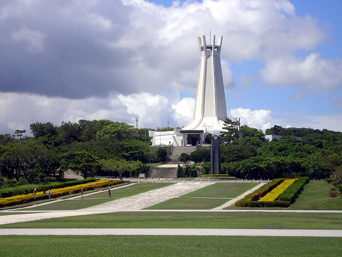 It is located in a field to commemorate the ending of the Okinawan war. 
