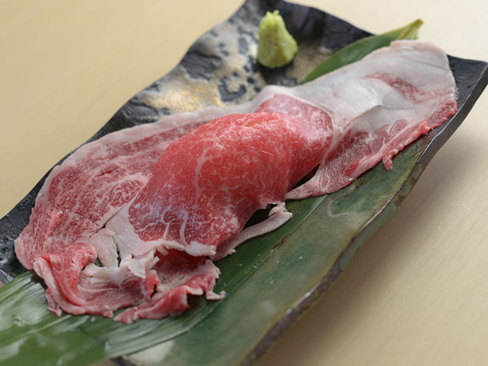 Seared Ishigaki beef sushi
