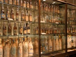 Vintage Awamori collection for 50 years is displayed