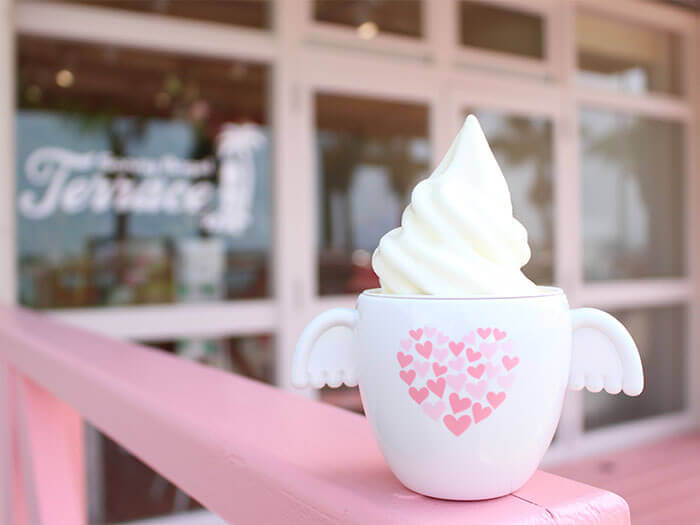 The luxurious soft serve ice cream which uses Ishigaki Jersey Milk. You are invited to bring home the mug with you.