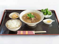 【Goat Soup set】 Goat meat is referred to as helping with re-energization. We serve them with Mugwort!  You can enjoy the goat soup at 「Suppon kan」.