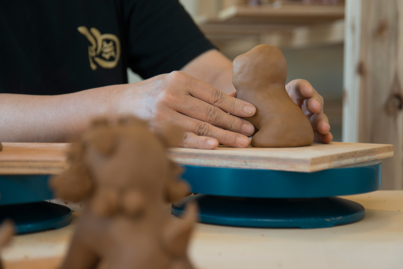 陶芸体験「多幸山窯」では、シーサー作り体験をはじめスケジュールに合わせた体験コースがある