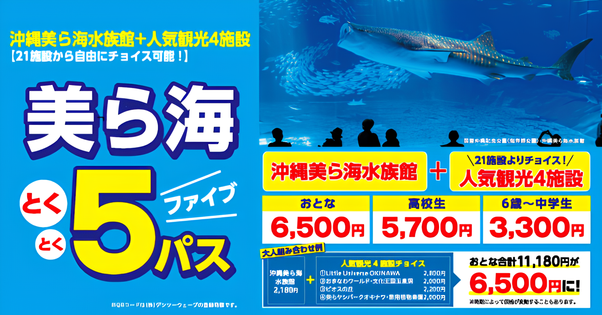 2026年最新】沖縄美ら海水族館＋人気4施設がセットで最大4,680円お得